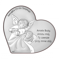 Obrazek srebrny Aniołek Pamiątka Chrztu Świętego DS123