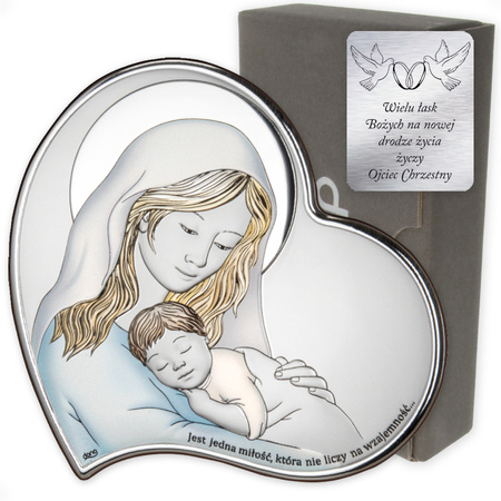 Obrazek Srebrny Matka Boska z dzieciątkiem DS52C