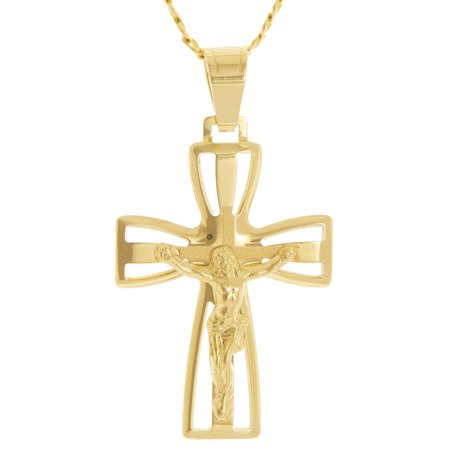 Złoty krzyżyk pr. 585 Krzyżyk z Jezusem  ZK055